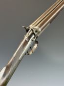 Thomas Turner of Reading 12 bore side by side hammer action shotgun with named locks, border