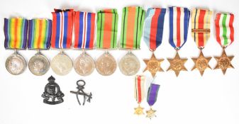 Ten WW1 and WW2 medals comprising two WW1 British War Medals named to 108873 Dvr G.M. Edwards, Royal