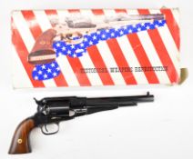 Pietta competition model .44 six-shot single-action revolver with brass trigger guard, wooden