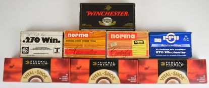 One hundred and sixty .270 rifle cartridges including Federal Premium Vital-Shok, Winchester