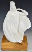 John Huggins (b1938, RWA, FRBS) marble resin sculpture 'Amedia', mounted on an oak plinth, with