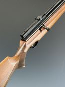 Webley Raider 2-shot .22 PCP air rifle with chequered semi-pistol grip, raised cheek piece and