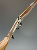 Frederick T Baker of London pin-fire hammer action rook & rabbit rifle with named and engraved lock,