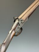 John Manton & Son 12 bore side by side percussion hammer action muzzle loading shotgun with engraved