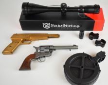 Five gun related items comprising Nikko Stirling Mountmaster Side IR 4-16x50 scope in original