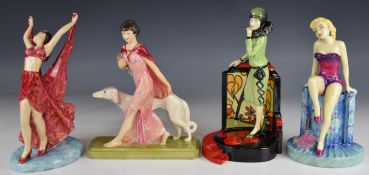 Four Kevin Francis figures comprising Lo La Palooza, Rosa Canina, Clarice Cliff Centre Stage and