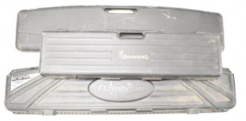 Three padded hard rifle, shotgun or air rifle carry cases including Browning and Flambeau Safe Shot,