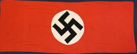 Nazi German / Third Reich swastika banner or flag, 380cm x 142cm with provenance about its capture