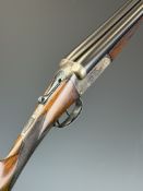 Charles Francis & Son of Peterborough 12 bore side by side shotgun with chequered grip and forend,