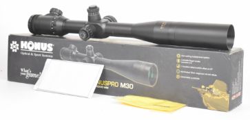 Konus Konuspro M30 4.5x16x40 rifle scope with illuminated blue dot reticle, in original box.