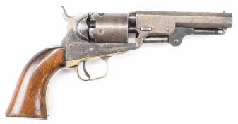 Colt .32 six-shot single action pocket revolver with nickel plated brass trigger guard and grip