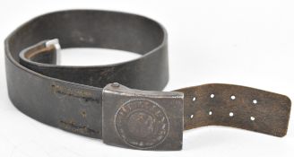 WW2 Nazi Germany / Third Reich Army (Heer) belt & steel buckle, the leather belt indistinctly