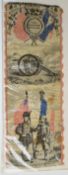 British Crimean War (1854-1856) patriotic coloured silk ribbon headed 'France, England, Turkey'