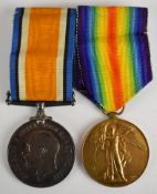 WW1 medal pair comprising British War Medal and Victory Medal named to 34354 Pte E.A. Porter, (