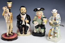 Four Kevin Francis jugs / figures comprising Vic Shuler, Pavarotti, Max Miller and Frank Sinatra