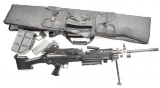 MG42 general purpose machine gun (GPMS) airsoft gun with clip in and box magazines, NVSN, in