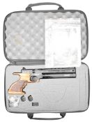 Reximex Mito W .177 PCP target air pistol/ rifle with shaped and textured wooden grip, scope rail,