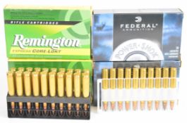 Forty .25-06 Remington Express Core-Lokt and Federal Power-Shok rifle cartridges, all in original