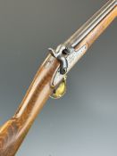 Antonio Zoli & Co 8 bore muzzle loading percussion hammer action gun with eagle engraved to the