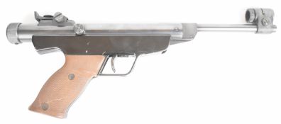 Original Model 6 .177 target air pistol with shaped and chequered grips and adjustable sights and