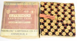 One hundred .410 Eley-Kynoch Pneumatic 2½ inch primed shotgun cartridge cases.