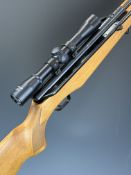 Air Arms .22 side-lever air rifle with chequered semi-pistol grip, raised cheek piece, sling