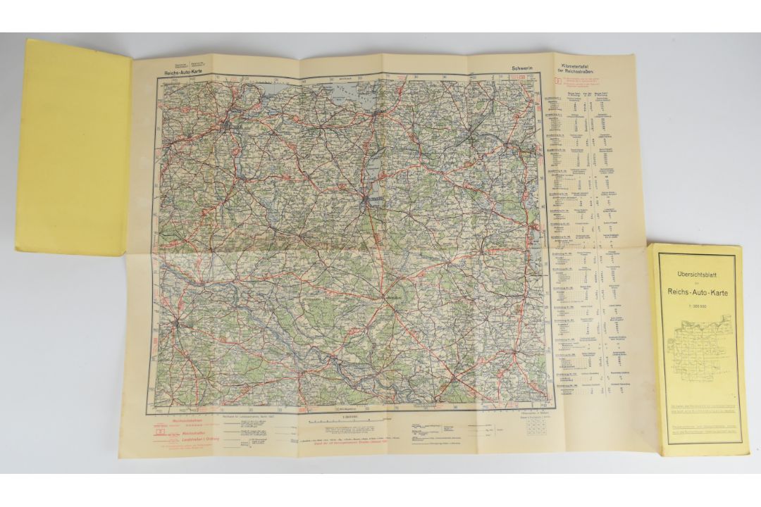 Nazi German road map covering the Lubeck and Schwerin are of Northern Germany, dated 1937 to lower - Image 3 of 5