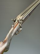 John Harper 12 bore side by side hammer action shotgun with engraved locks, hammers, trigger