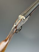 Manton & Co 12 bore sidelock side by side ejector shotgun with named and engraved locks, engraved