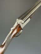 J England & Sons of Harrogate 12 bore side by side shotgun with named and engraved locks, engraved