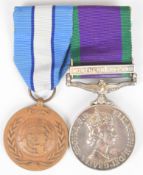 British Army medal pair comprising General Service Medal with clasp for Northern Ireland named to