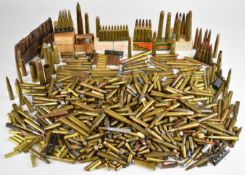 A large collection of live and inert collector's rifle, pistol and revolver cartridges including .