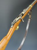 French 11mm Gras 1874 pattern bolt-action cavalry carbine with breech stamped 'Manufacture D Armes