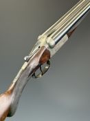 George Bate Featherweight 12 bore side by side ejector shotgun with gold named and engraved locks,