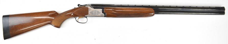 Miroku 12 bore over and under ejector shotgun with engraved locks, underside, trigger guard and