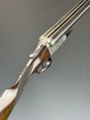 Charles Boswell 12 bore side by side shotgun with engraved scenes of dogs and birds to the named