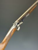 Belgian 9mm single barrelled hammer action folding poacher's shotgun with chequered grip and 29.25