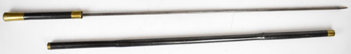 A circa WW1 Royal Artillery swordstick with regimental insignia to finial, 68cm hexagonal blade
