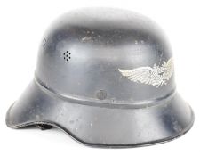 WW2 Nazi German / Third Reich Luftschutz Gladiator steel helmet with Luftschutz decal and interior