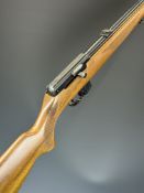 BRNO 581 .22 semi-automatic rifle with chequered semi-pistol grip and forend, folding leaf sights,