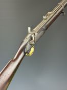 Joseph Bourne & Son Enfield pattern two band percussion hammer action gun with lock stamped with