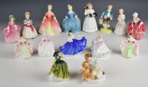 Fifteen Royal Doulton figures including Goody Two Shoes, Jack and Jill, My Teddy, etc, tallest 14cm