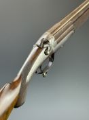 Joseph Braddell & Son of Belfast 8 bore hammer action shotgun with named and engraved locks,