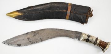 WW2 4th Gurkha Rifles Kukri with etched regimental and GR Royal coat of arms to blade and name P.