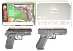 Two .177 .177 CO2 air pistols Gamo PT.80 with chequered composite grips, multi-shot magazine and