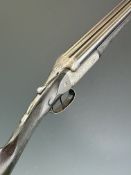 John White 32 bore side by side ejector shotgun with engraved locks, underside, trigger guard, top