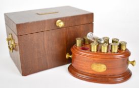 A set of shooting butt or peg markers comprising 10 shot glasses each in the form of a shotgun