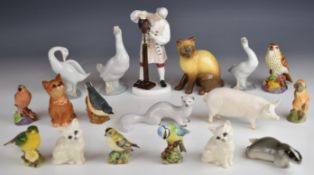 Collection of Beswick, Royal Doulton, Nao and Lomonosov figures, tallest 18cm