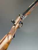 Pedersoli Mortimer .45 muzzle loading percussion hammer action rifle with steel scrolling trigger