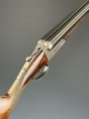 AYA Yeoman 12 bore side by side shotgun with named and engraved locks, engraved underside, trigger